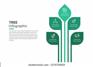 Tree Infographic, Graph For Steps To Reach The Goal, Template Vector Eps 10.