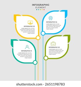 Infografía de árbol, gráfico de pasos para alcanzar la meta, Vector de Plantilla EPS 10.