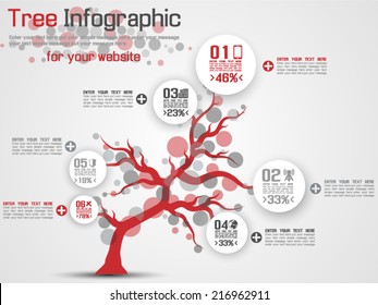TREE INFOGRAPHIC MODERN RED