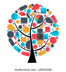 tree of Infographic template design vector illustration