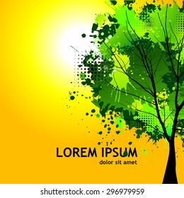 Tree of ink spots. Vector