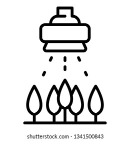 Tree irrigation icon. Outline tree irrigation vector icon for web design isolated on white background
