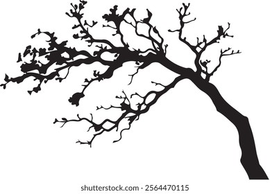 Tree isolated branches, silhouette Vector illustration design on white background.