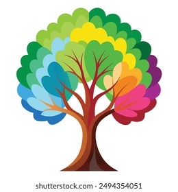 Tree isolated in front of white background vector illustration design