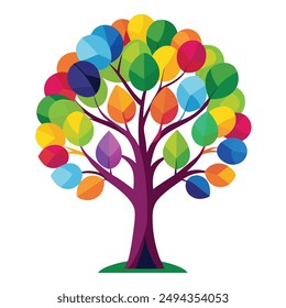 Tree isolated in front of white background vector illustration design