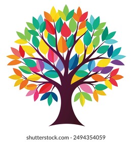 Tree isolated in front of white background vector illustration design