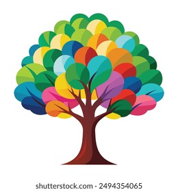 Tree isolated in front of white background vector illustration design