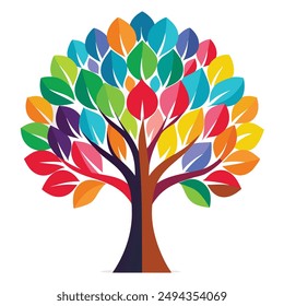 Tree isolated in front of white background vector illustration design