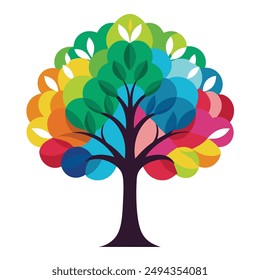 Tree isolated in front of white background vector illustration design