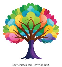 Tree isolated in front of white background vector illustration design