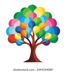 Tree isolated in front of white background vector illustration design