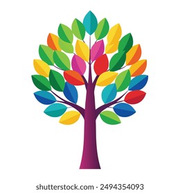 Tree isolated in front of white background vector illustration design