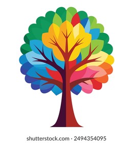 Tree isolated in front of white background vector illustration design