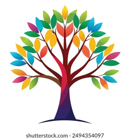 Árbol aislado en frente del diseño de Ilustración vectorial de fondo blanco