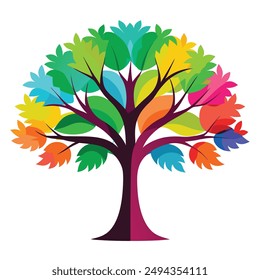 Tree isolated in front of white background vector illustration design