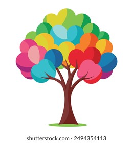 Tree isolated in front of white background vector illustration design