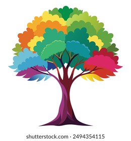 Tree isolated in front of white background vector illustration design