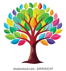 Tree isolated in front of white background vector illustration design