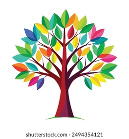 Tree isolated in front of white background vector illustration design