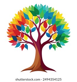 Tree isolated in front of white background vector illustration design