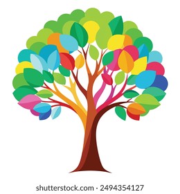 Tree isolated in front of white background vector illustration design