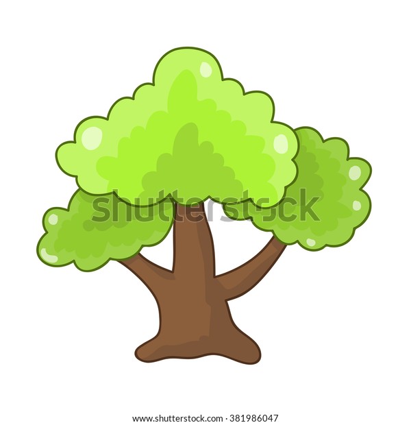 Tree Isolated Illustration On White Background Stock Vector Royalty