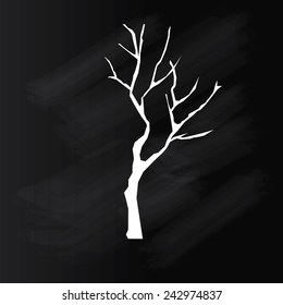 tree isolated on chalkboard,tree vector     