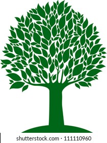 Tree isolated on a white background, Vector illustration