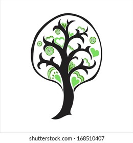 Tree isolated on white background. Vector element for your design