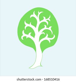 Tree isolated on white background. Vector element for your design