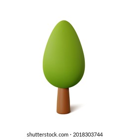 Tree isolated on a white background. 3d rendering vector illustration