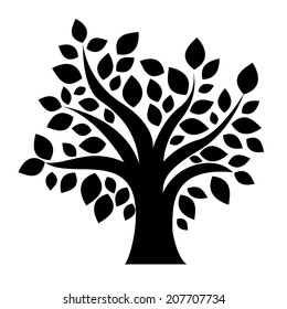 Tree isolated on a white background, Vector illustration