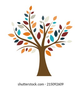 Tree isolated on a white background, Vector illustration