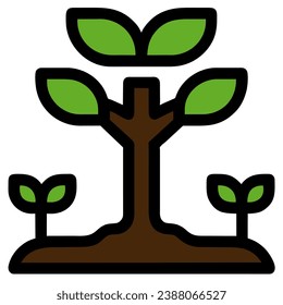Árbol aislado en vector de fondo blanco