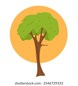 Tree isolated on white background. Vector flat graphic design illustration