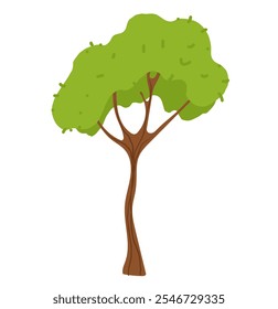 Tree isolated on white background. Vector flat graphic design illustration