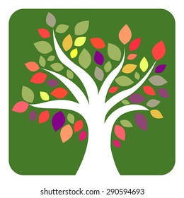 Tree isolated on a white background, Vector illustration
