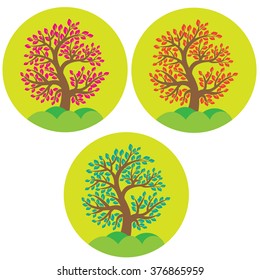 Tree isolated on a white background, Vector illustration