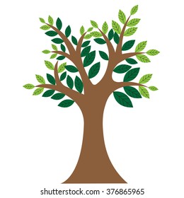 Tree isolated on a white background, Vector illustration