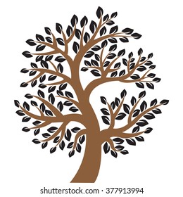 Tree isolated on a white background, Vector illustration
