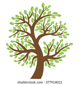 Tree Isolated On White Background Vector Stock Vector (Royalty Free ...