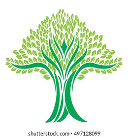 Tree isolated on a white background, Vector illustration