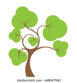 Tree isolated on a white background, Vector illustration