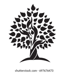 Tree isolated on a white background, Vector illustration