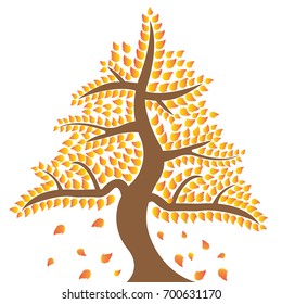 Tree isolated on a white background, Vector illustration