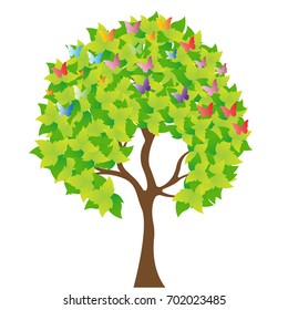 Tree isolated on a white background, Vector illustration