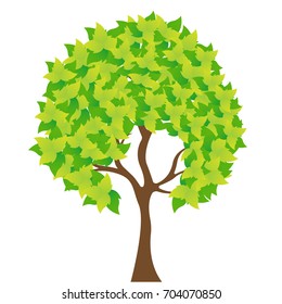Tree isolated on a white background, Vector illustration