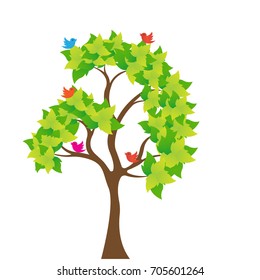 Tree isolated on a white background, Vector illustration