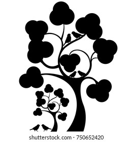 Tree isolated on white background, Vector illustration