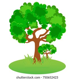 Tree isolated on white background, Vector illustration